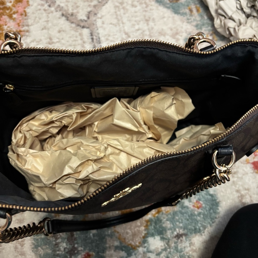 Coach Ava Chain Tote in color Signature Canvas - Picture 5 of 10